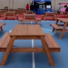 Wooden picnic bench