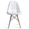 Leather Exhibition Chair - White -capitone
